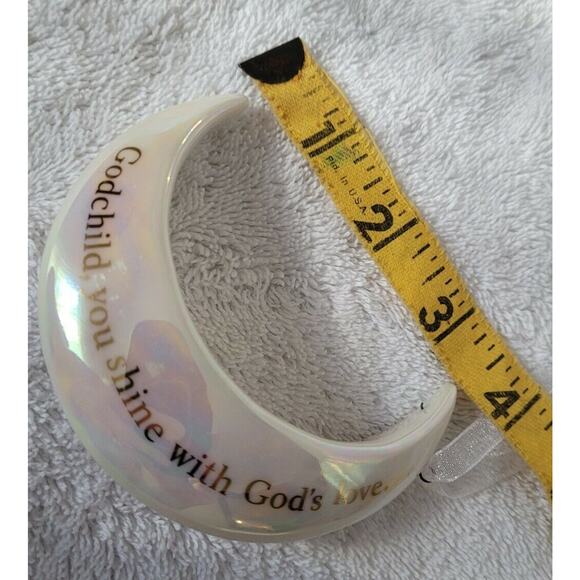 Hallmark Keepsake 2017 Godchild Moon Porcelain Ornament Gold Shimmer Gift - Picture 6 of 6